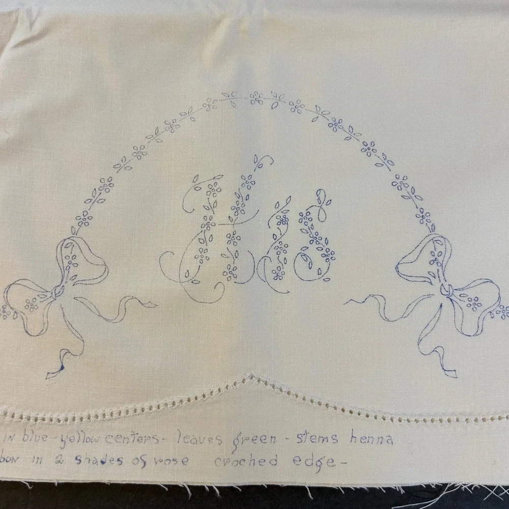 Vintage‎ His & Hers Stamped Pillow Tubing To Embroider 64x21 #1018 NOSWT